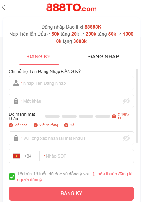 đăng ký 888to com